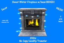 Sweet Winter Fireplace w/base(BOXED)
