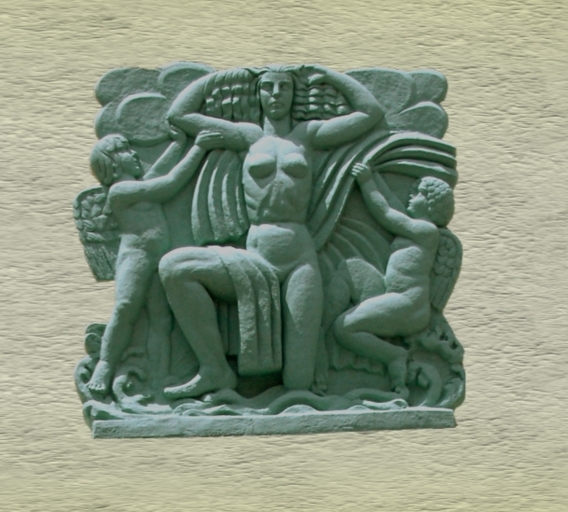 Nude Woman with Cherubs, in Bronze