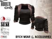 H00KER - ZOE Leather Jacket black/rose for Maitreya, Belleza, Slink, TMP, Standard