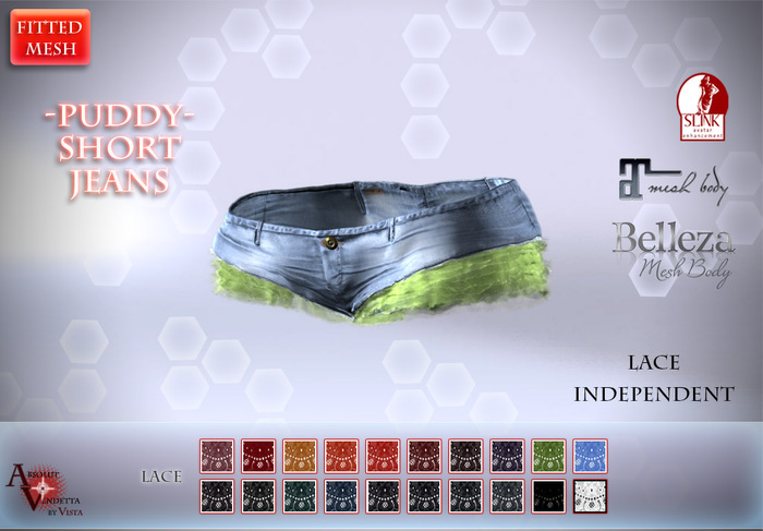 Absolut Vendetta -@Puddy Shorts JEANS*LIGHTBLUE