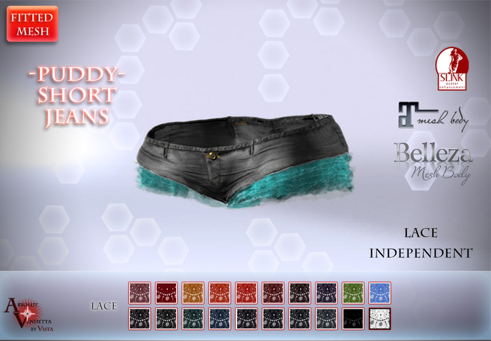 Absolut Vendetta -@Puddy Shorts JEANS*GRAY