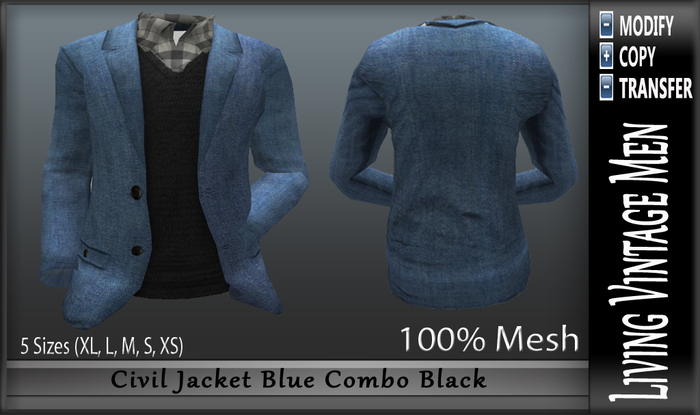 LVM Civil Jacket Blue Combo Black