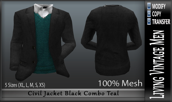 LVM Civil Jacket Black Combo Teal