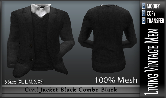 LVM Civil Jacket Black Combo Black