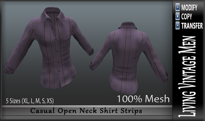 LVM Casual Open Neck Shirt Strips