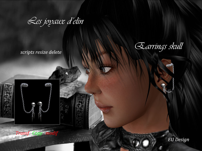 ~EU~earrings skull