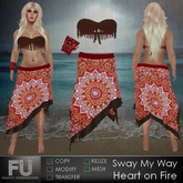 Sway My Way Heart on Fire * Mesh Skirt Fringe Top * Bandana Bracelet