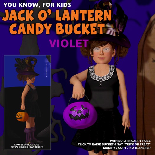 [YKFK] Jack O' Lantern Candy Bucket, Violet