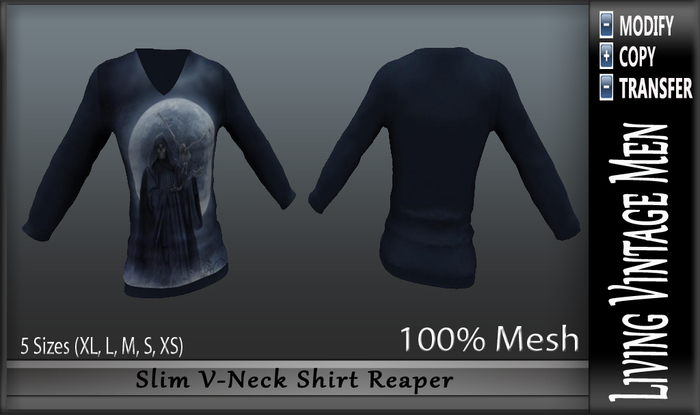 LVM Slim V-Neck Shirt Reaper