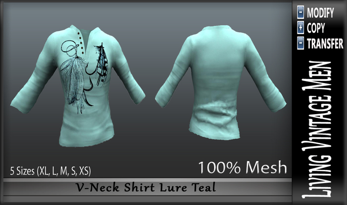 LVM V-Neck Shirt Lure Teal