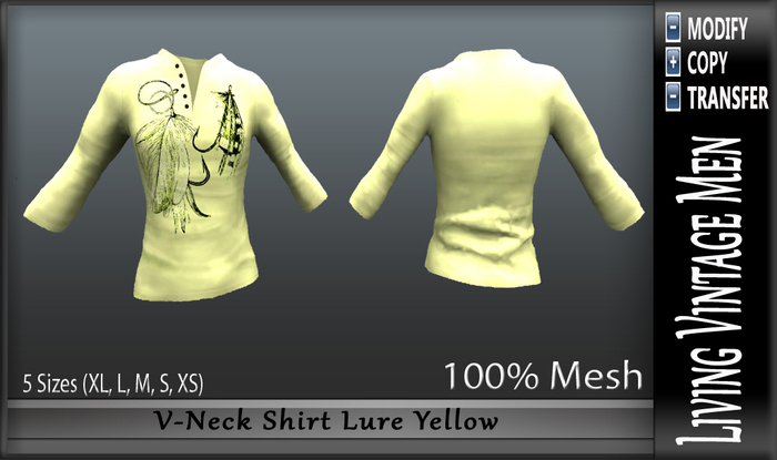 LVM V-Neck Shirt Lure Yellow