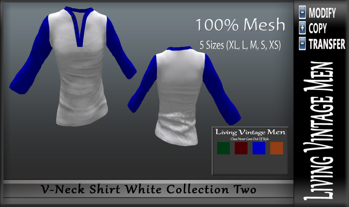 LVM V-Neck Shirt White Collection Two