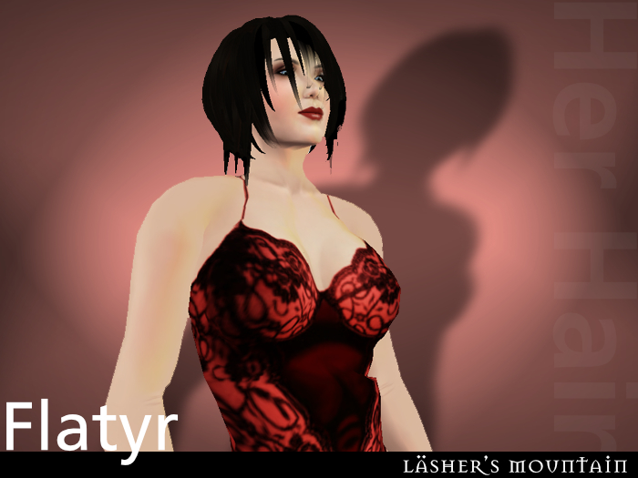 FLATYR Short Long Fringed Black Hair