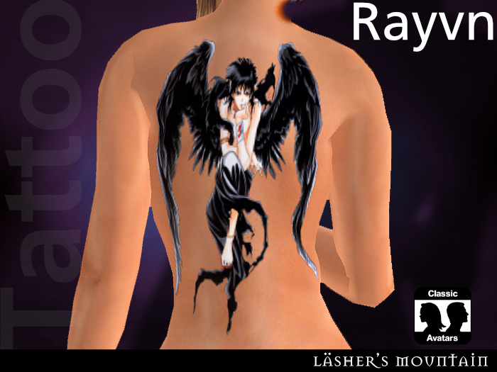 RAVYN Gothic Angel Tattoo (Back) 