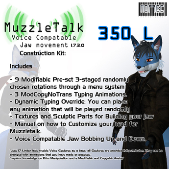 Second Life Marketplace - MuzzleTalk - Prim Muzzle - Movable Typing ...