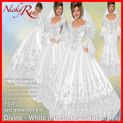 Nicky Ree Wedding & Bridal Gowns > Divine - White (Full Set)