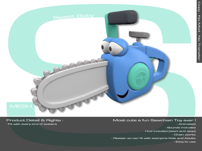 Sweet Baby - Little Chainsaw Mesh Blue