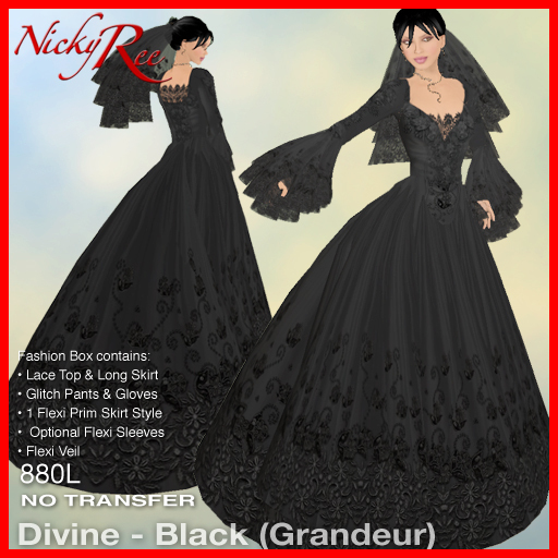 Nicky Ree Wedding Gown Divine - Black (Grandeur)