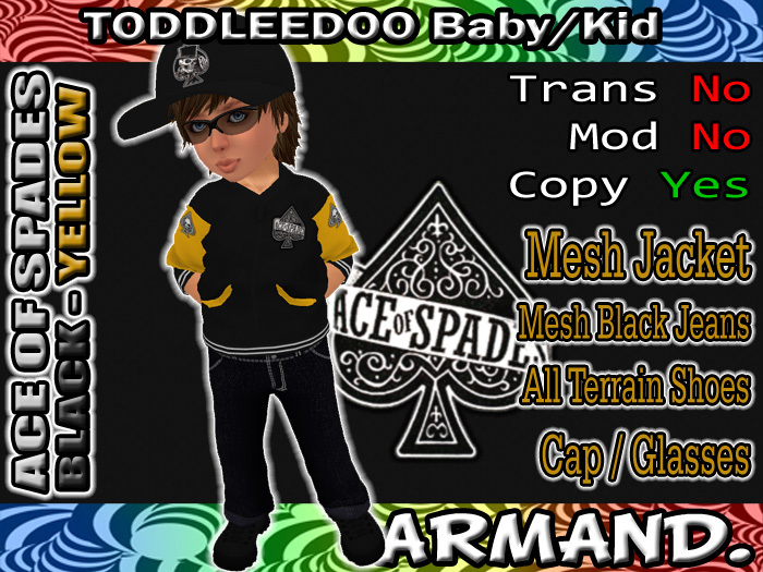 --ARMAND-- ACE OF SPADES - BLACK-YELLOW