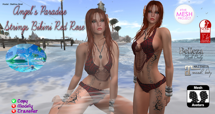 Angel's Paradise - *** Strings Bikini Red Rose ***
