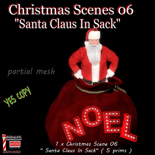 Christmas Scenes 06  "Santa Claus In Sack" 