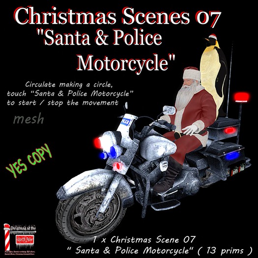 Christmas Scene 07 "Santa & Police Motorcycle" - box