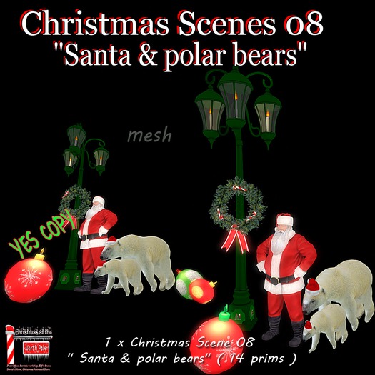 Christmas Scenes 08 "Santa & polar bears"