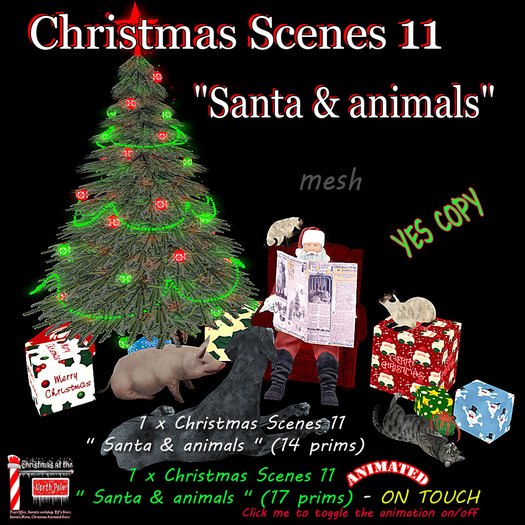Christmas Scene 11  "Santa & animals" - box