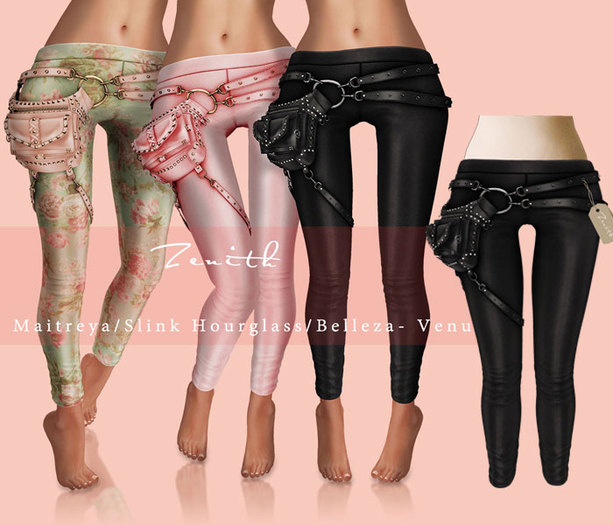 =Zenith=Steampunk Waist Pack with Legging (Black)