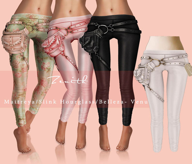 =Zenith=Steampunk Waist Pack with Legging (White)