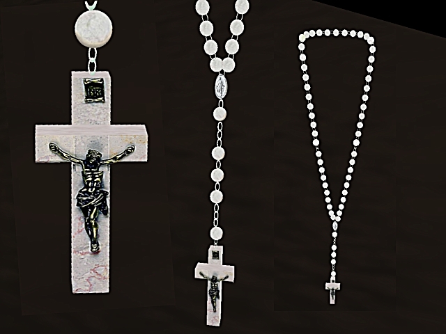 ARCHANGEL'S: White Marble and Silver Rosary