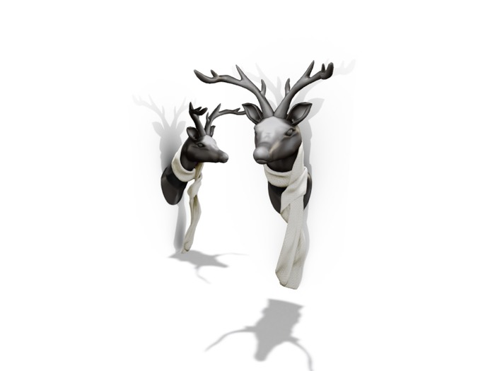 porcelain deer . coal