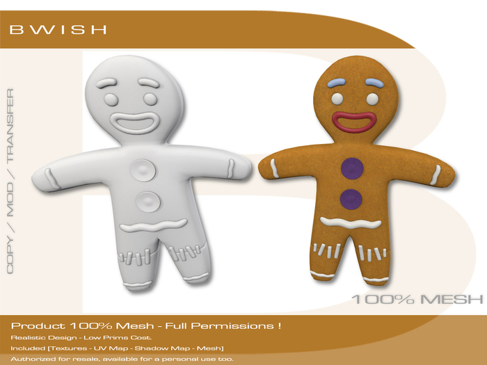 BWish - Gingerbread Man Mesh Full Permissions