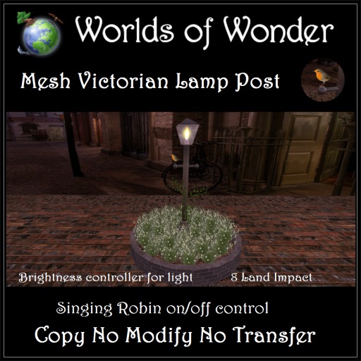 WoW Victorian Lamp Post & Singing Robin