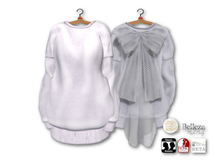 {amiable}Mesh Short Trainer with Back Tulle Bow Dress01