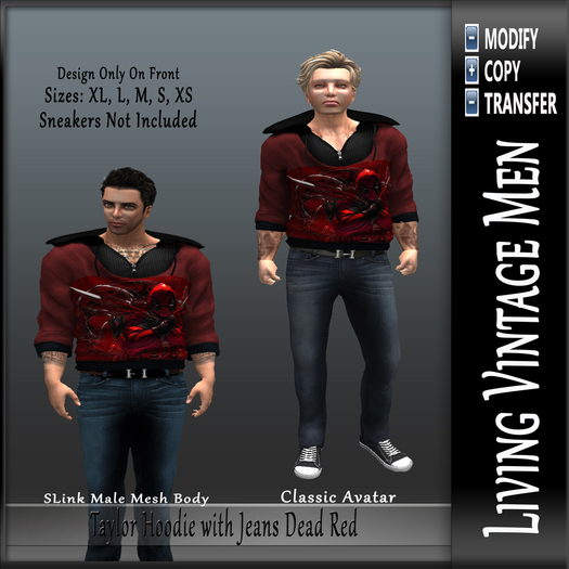 LVM Taylor Hoodie with Jeans Dead Red