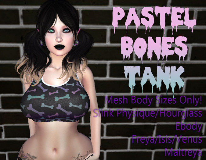 Leviosa Pastel Bones Tank- Hourglass - Physique - Maitreya - Venus - Isis - Freya - eBody