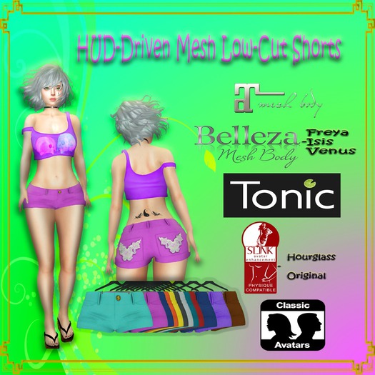 Mesh Low-Cut Plain Shorts HUD-Driven DEMO(Add)