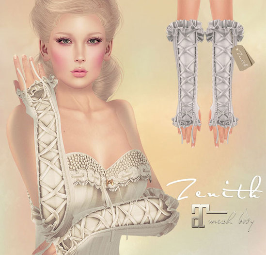 =Zenith=Vintage Tighten Gloves (White) - Maitreya