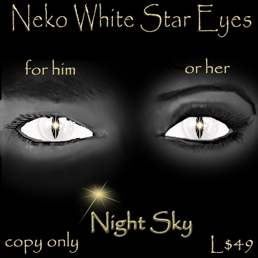 Neko White Star Eyes
