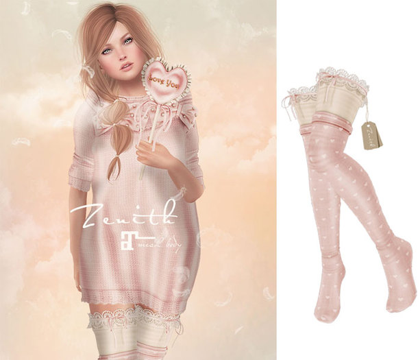 =Zenith=BabyDoll Long Socks (Rose) -Maitreya