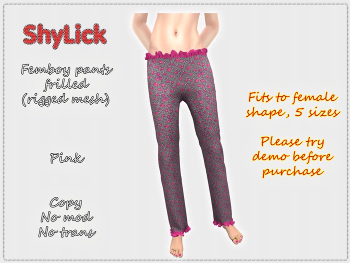 ShyLick DEMO: Femboy frilled pants patterned