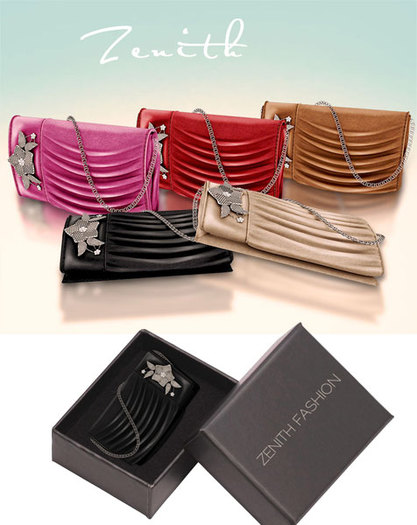 =Zenith=Jewelry Leather Clutch (coral)