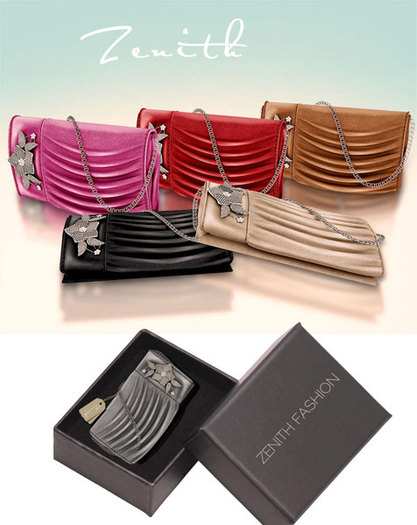 =Zenith=Jewelry Leather Clutch (sliver)