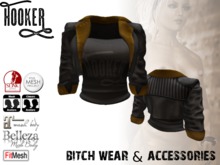 ZOE Leather Jacket black/gold for Maitreya, Belleza, Slink, TMP, Standard