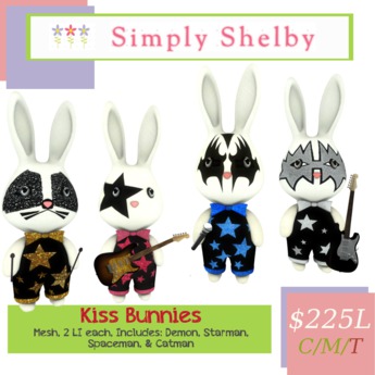 Simply Shellaby Second Life Marketplace - Simply Shelby Kiss Band Tribute Bunnies