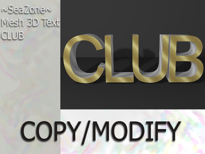 ~SeaZone~ Mesh 3D Text  Club