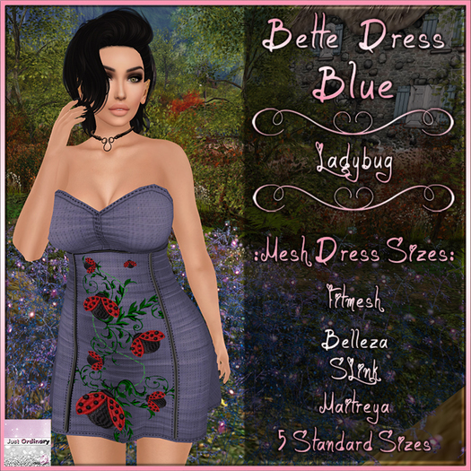 Bette Dress Blue Ladybug
