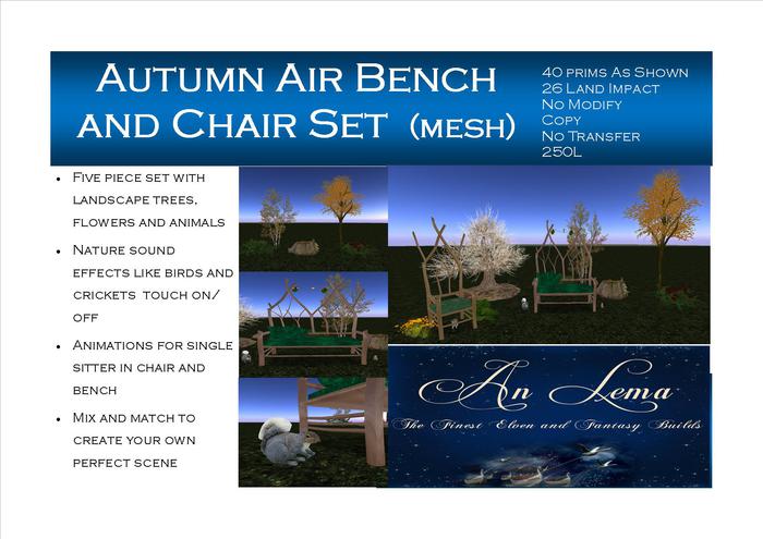 Autumn Air Bench and Chair Set