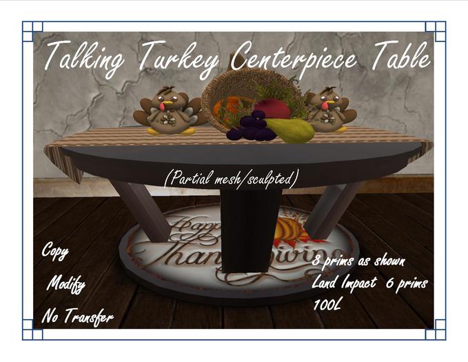 Talking Turkey centerpiece table